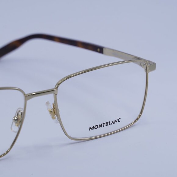Montblanc MB0022O 006 Eyeglasses Gold 59mm Rectangle Frame - Picture 2 of 10